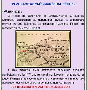 MARECHAL-PETAIN OU BENI-AMRANE- VILLAGE HISTOIRE